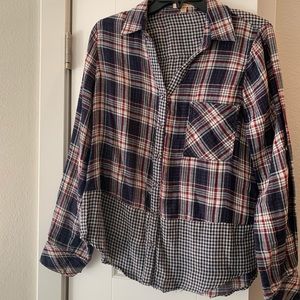 Navy Plaid Button Down